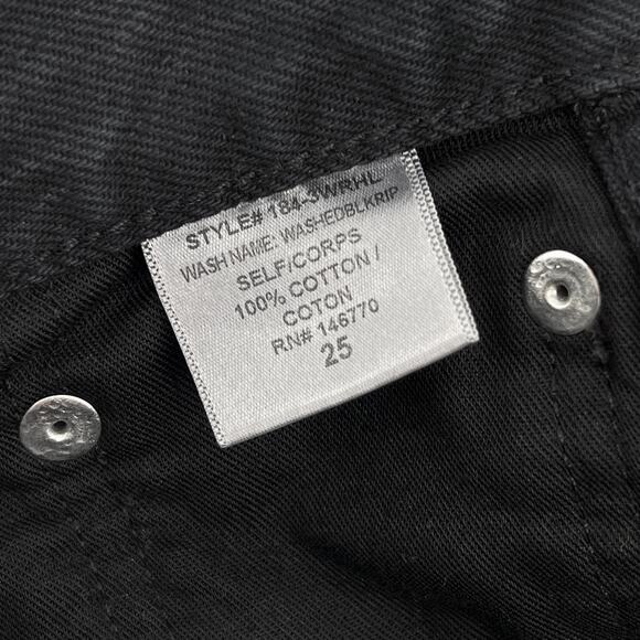 RE/DONE 90s High Rise Loose Jeans Washed Black Distressed 100% Cotton Size 25 - Picture 6 of 8